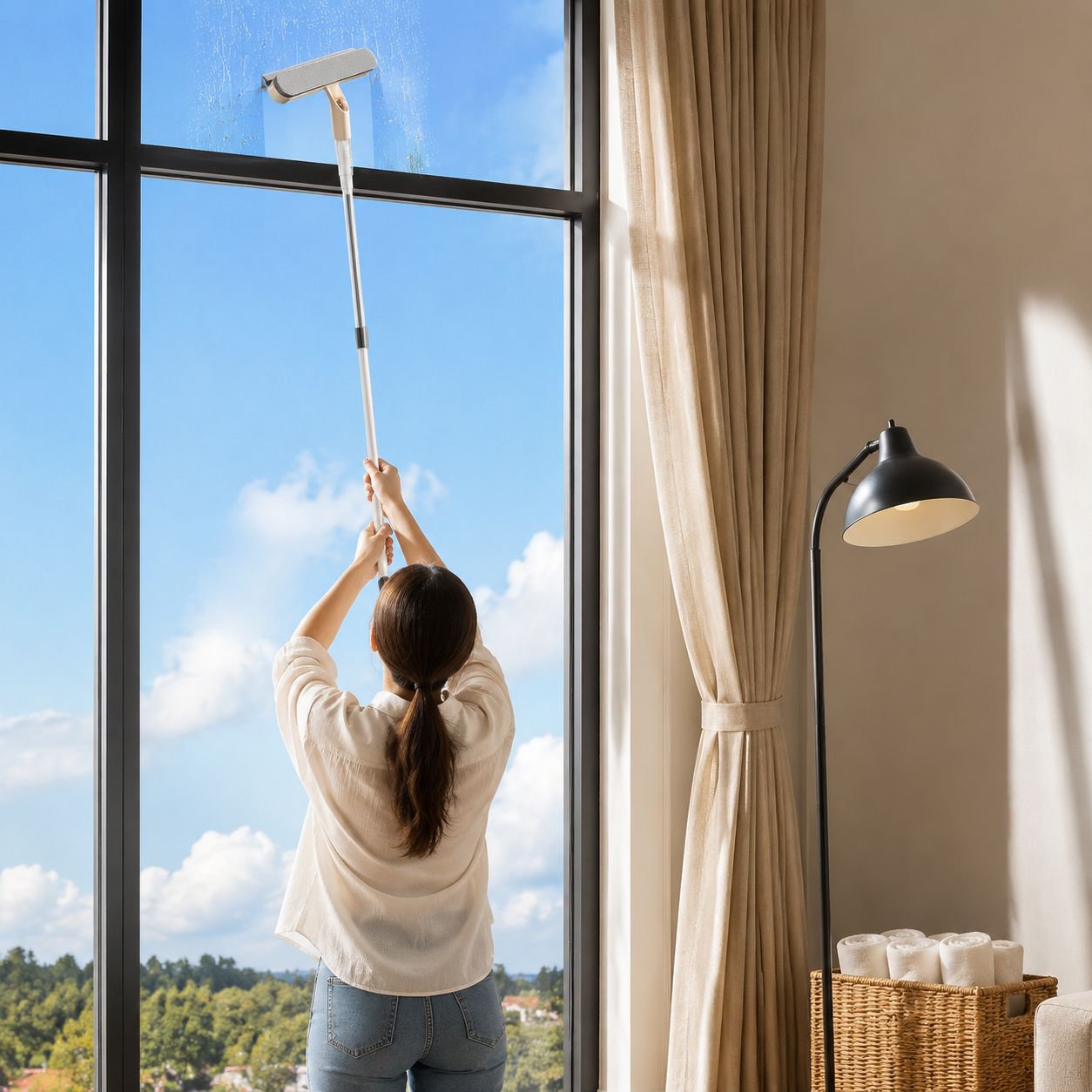 Home Refillable Glass Squeegee, No Water Marks