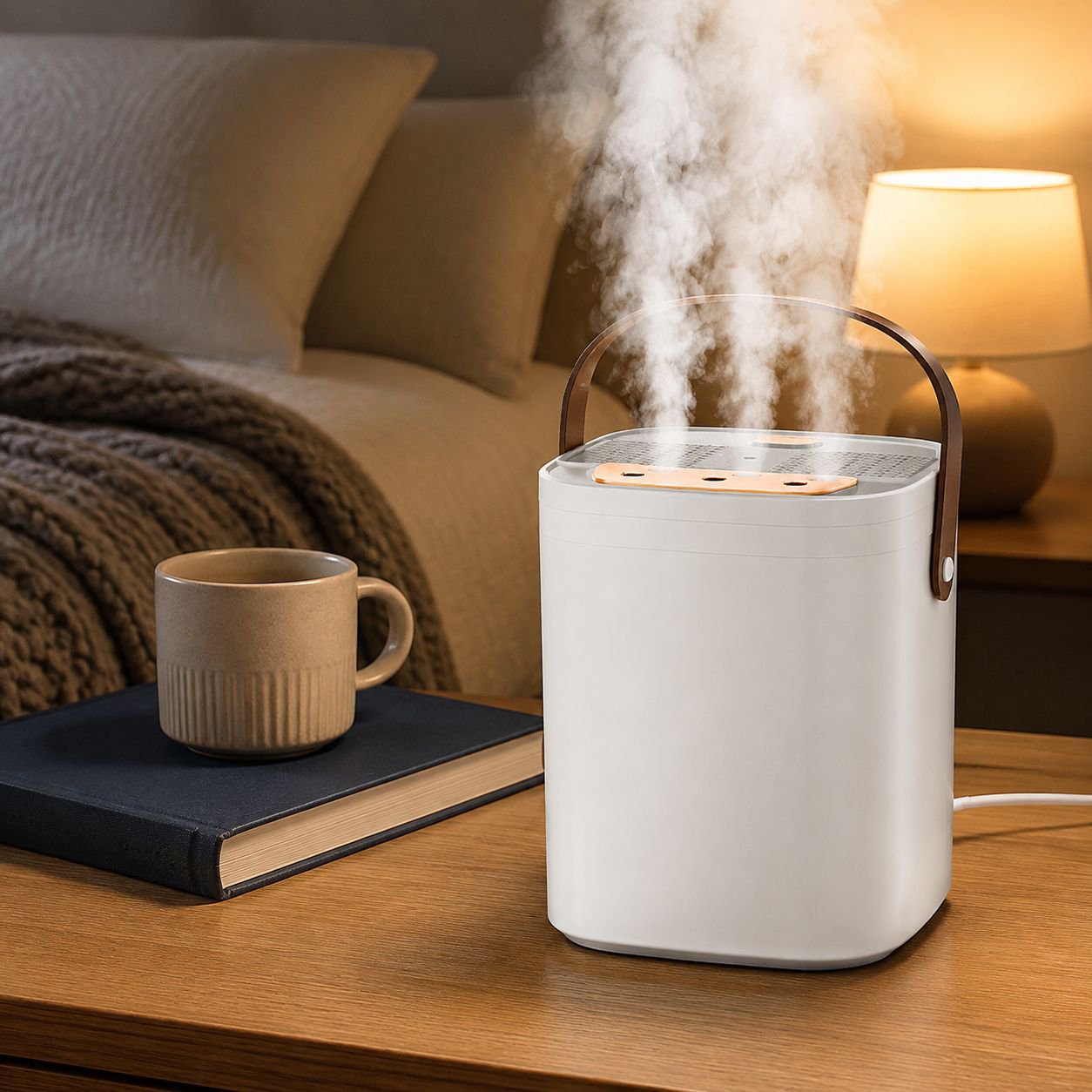 Desktop Large Capacity Silent Humidifier for Mother and Baby, USB Three Nozzle