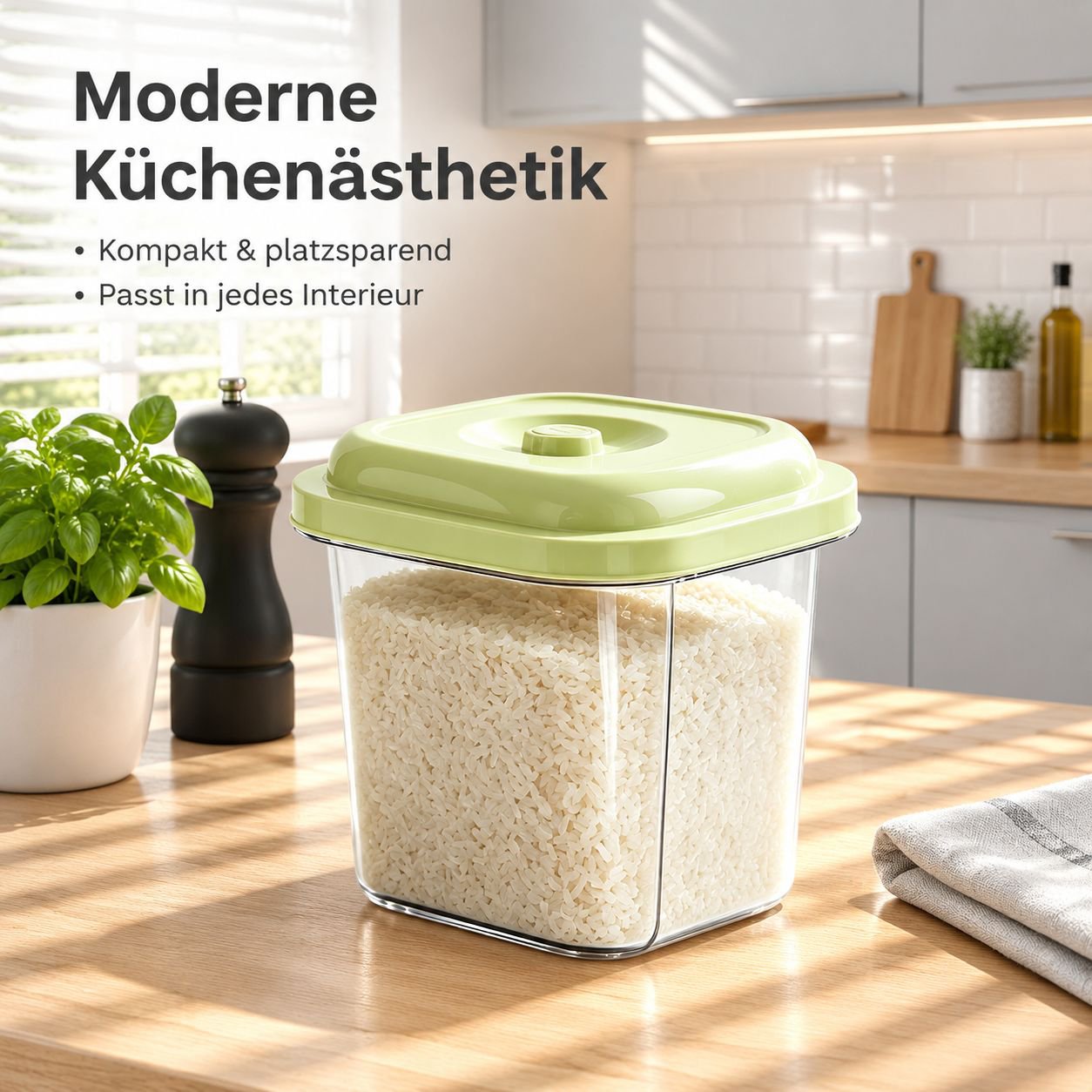 6 Jin Reisbehälter mit Spendertaste Luftdichte Vorratsdose für Getreide & Mehl