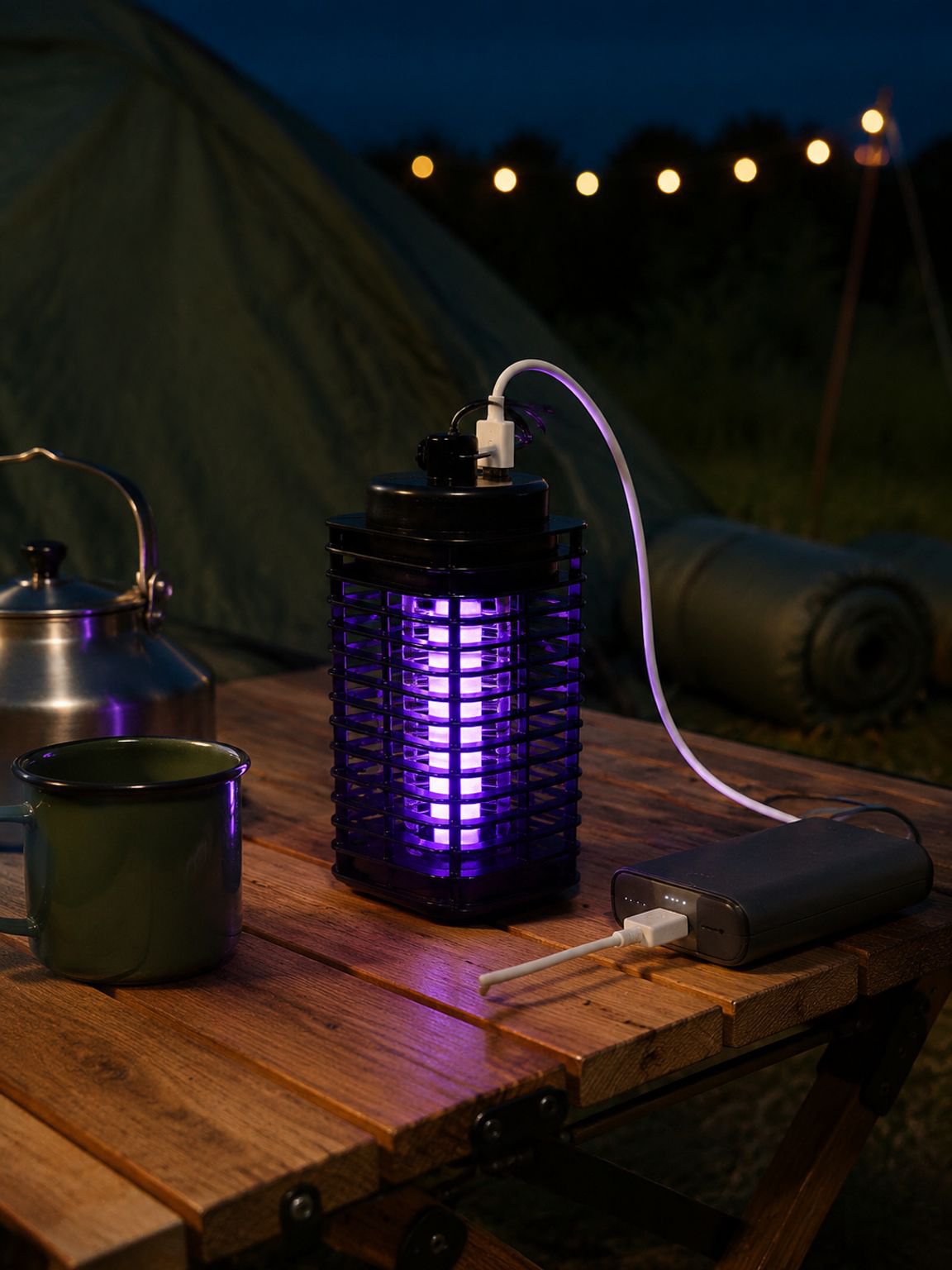 Lámpara portátil anti mosquitos para uso doméstico