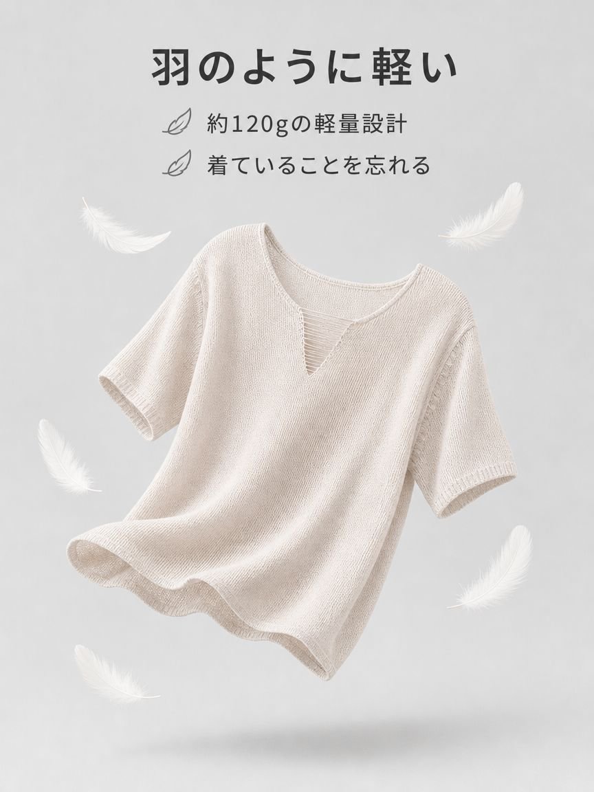 夏用ゆったりVネックレディースTシャツ