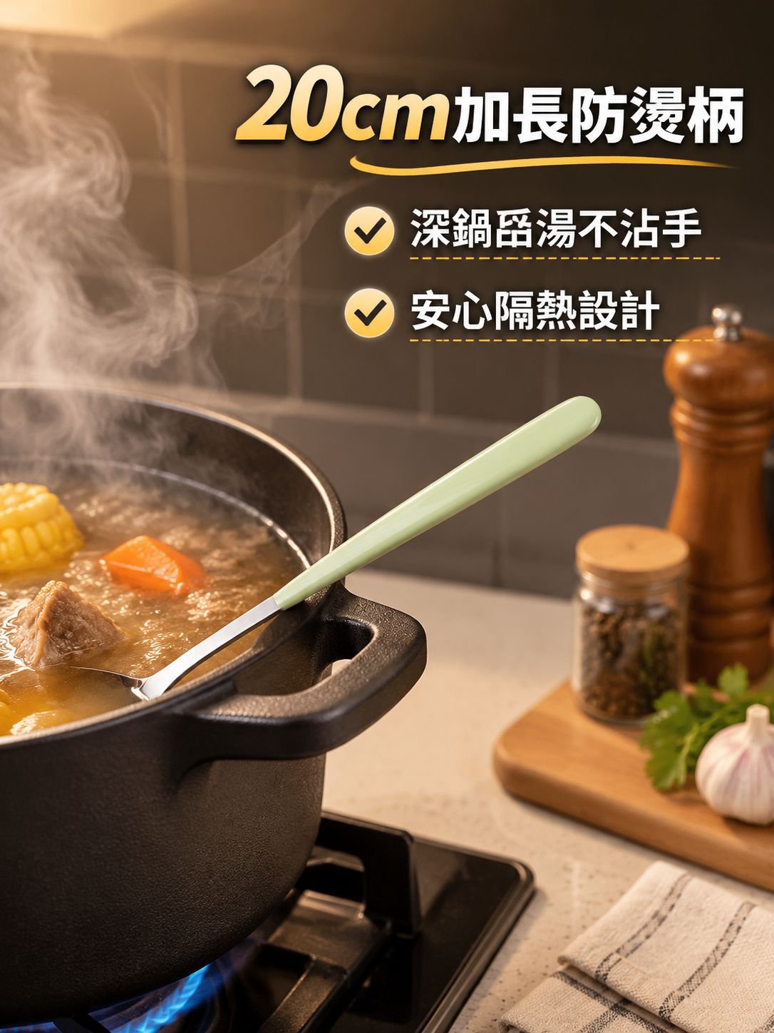 不銹鋼長柄湯勺