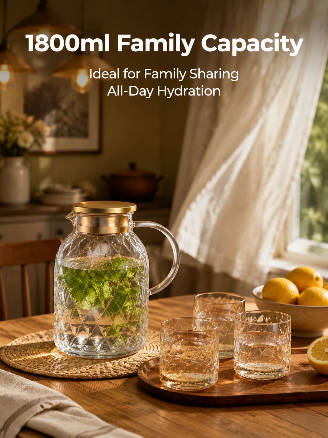 Large Capacity Glass Water Bottle