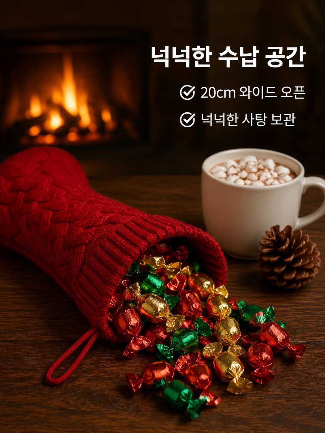 성탄절 양말 사탕 선물백 장식품