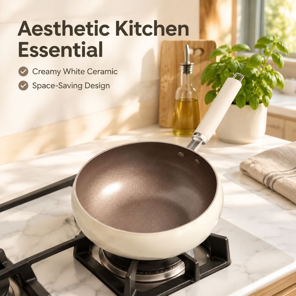 White Titanium Ceramic Thickened Stew Pot