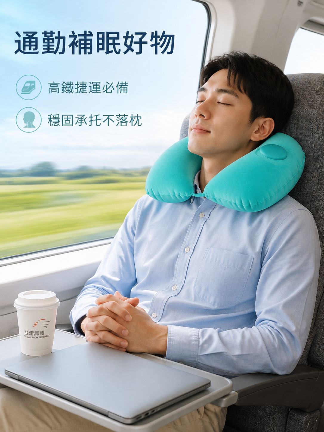 充氣U型枕頭壓力款
