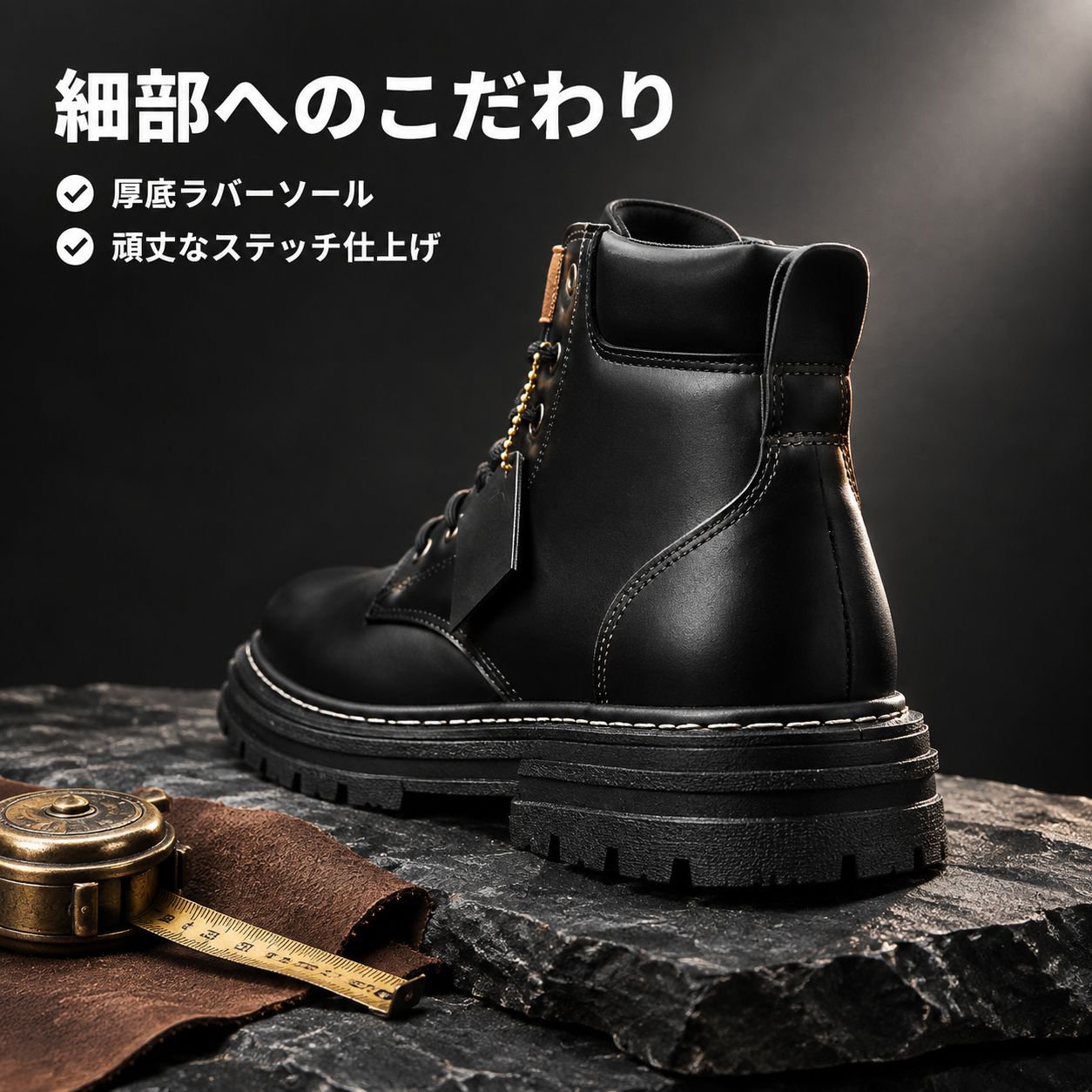 メンズビッグサイズマーチンブーツ ヴィンテージレザーワークブーツ