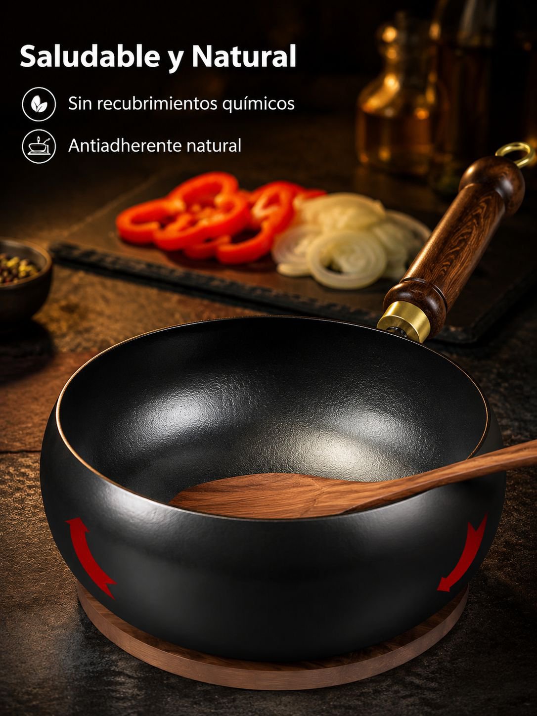 Olla tradicional japonesa de hierro puro (sin recubrimiento)