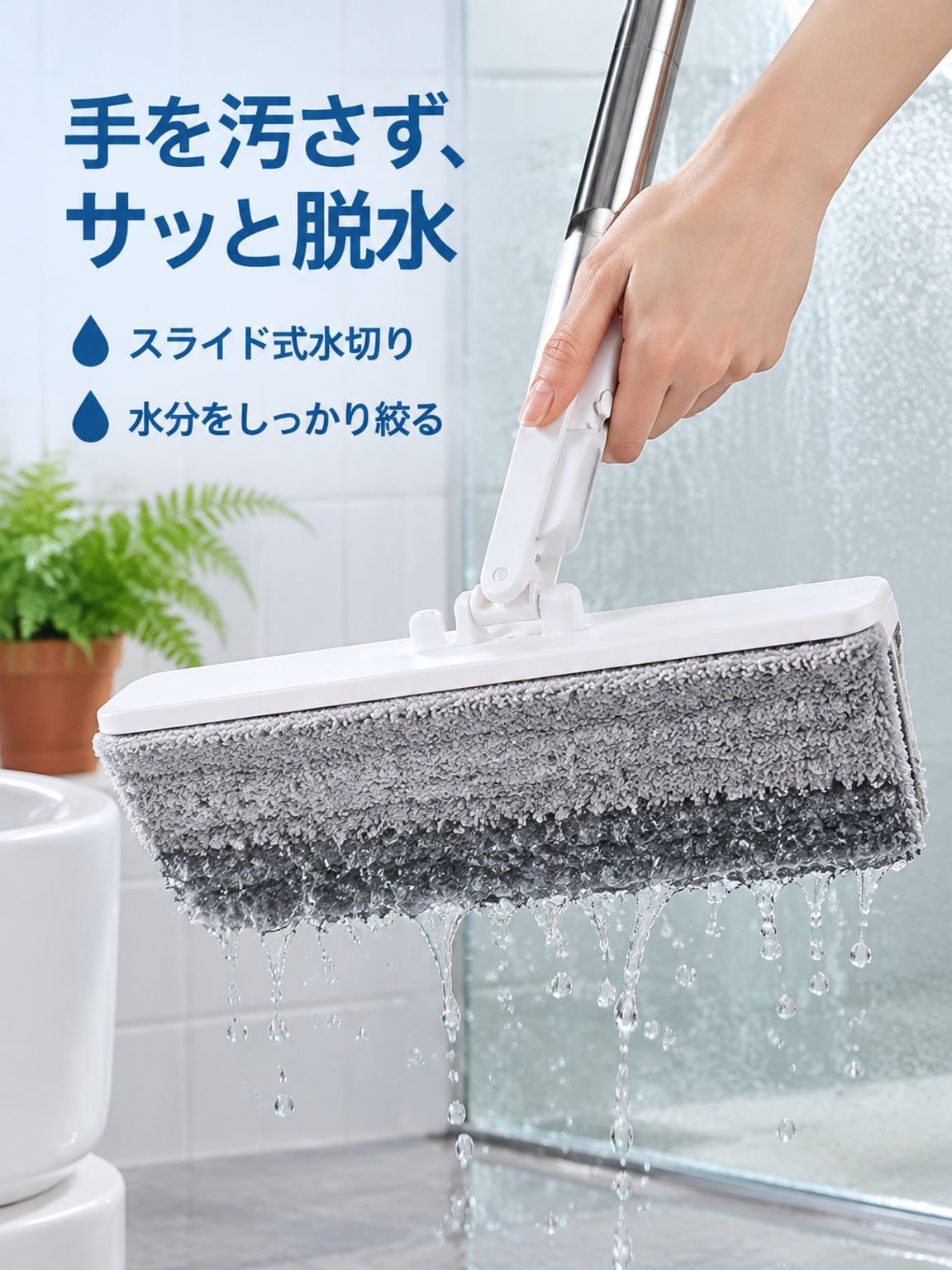 家庭用ハンズフリーフラットモップ