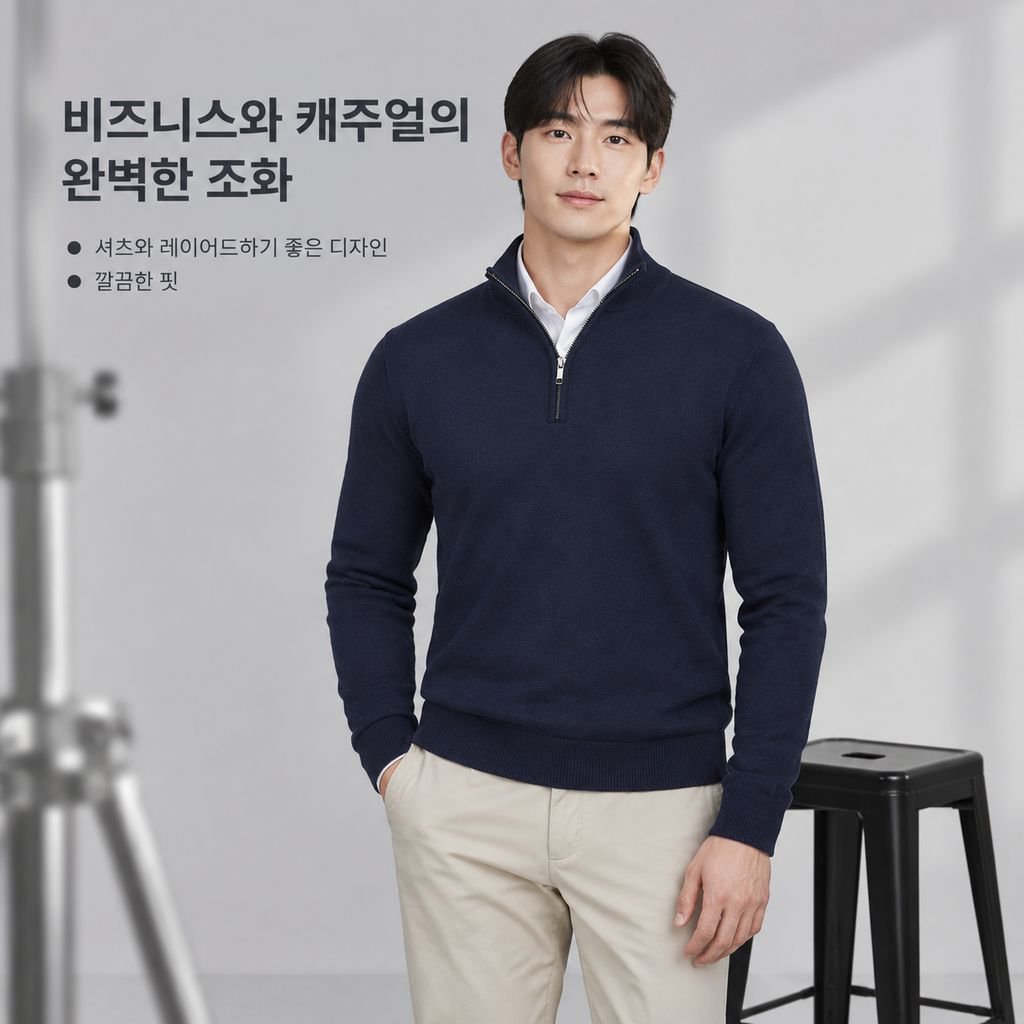 지퍼 스탠드넥 맨투맨 운동복