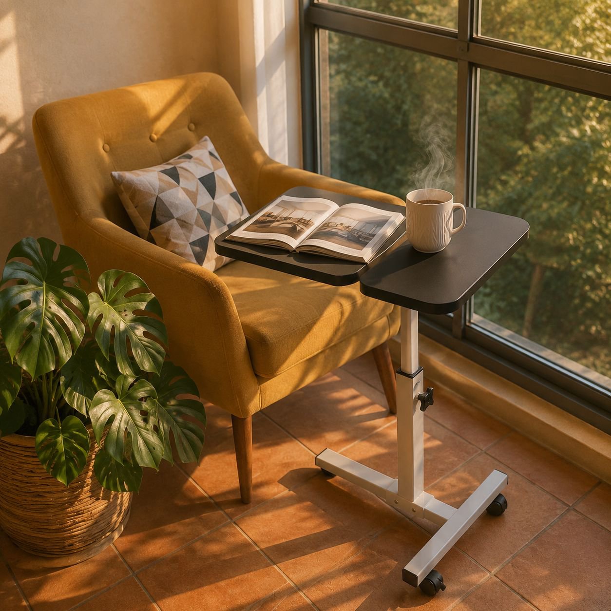 Sleek Bedroom Table with Lifting Mechanism