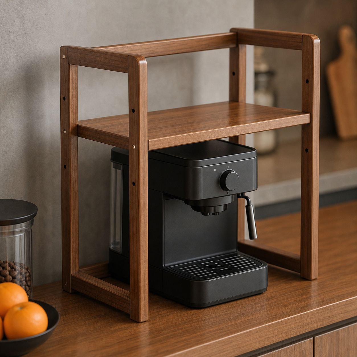 Solid Wood Adjustable Desktop Storage Shelf, Home Display Organizer