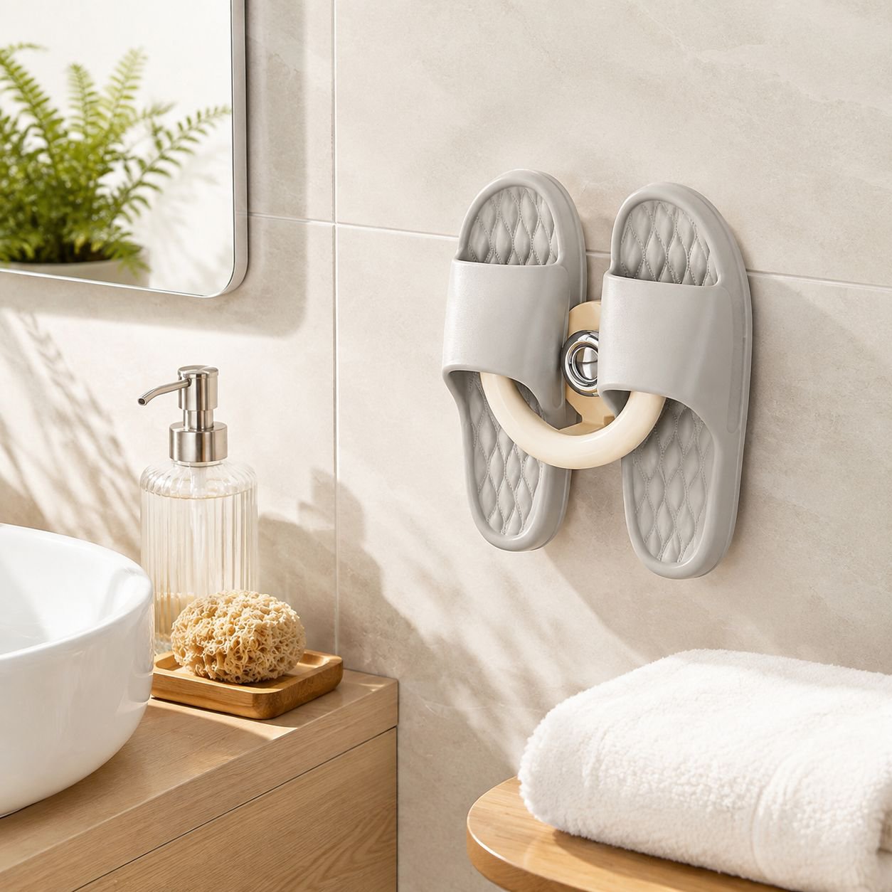 No-Drill Wall Slipper Organizer