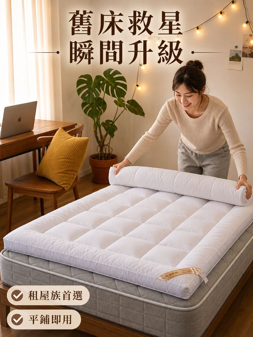 超柔軟羽絲絨床墊