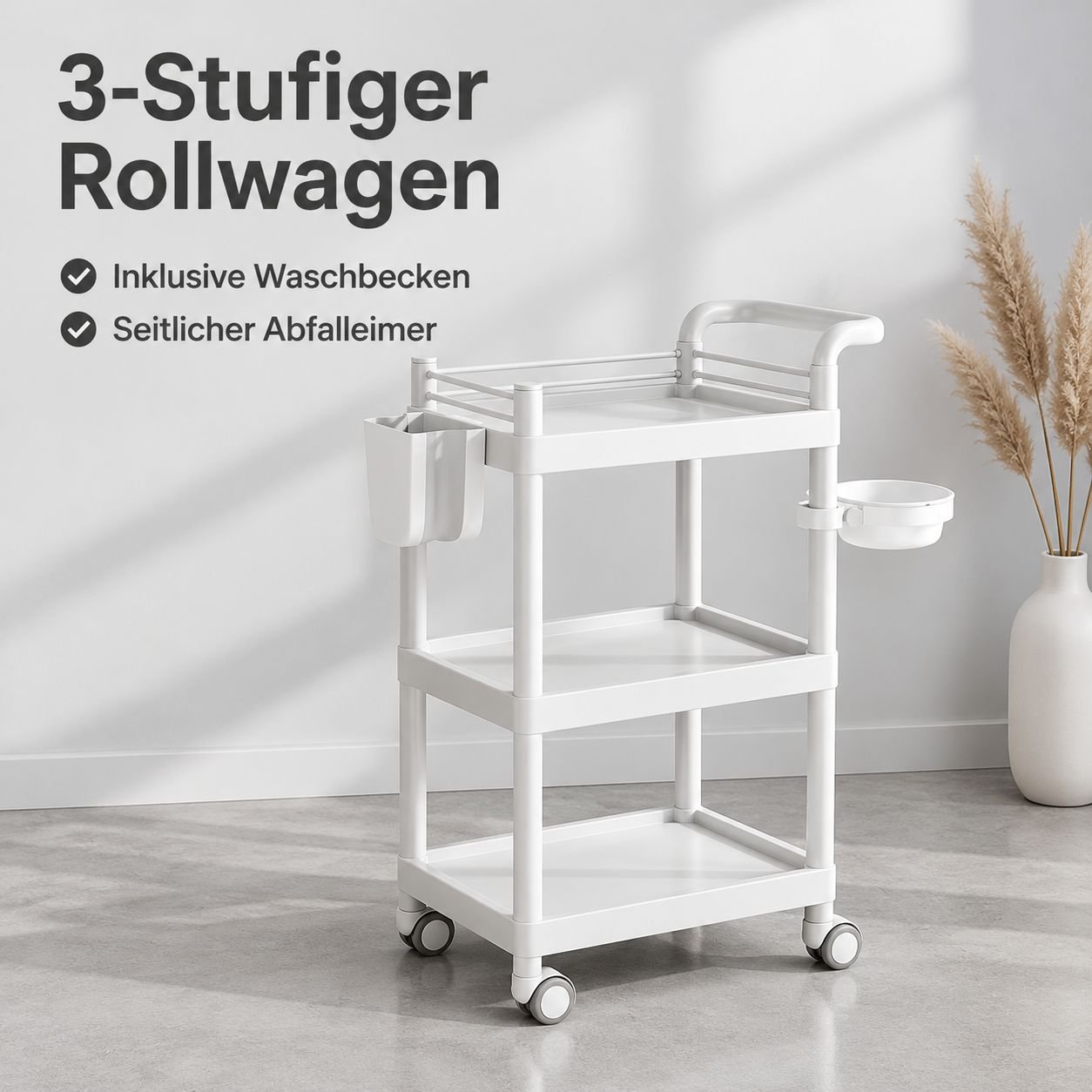 Kosmetikwagen Rollwagen Servierwagen Rollregal Beistellwagen Gerätewagen mit Rollen