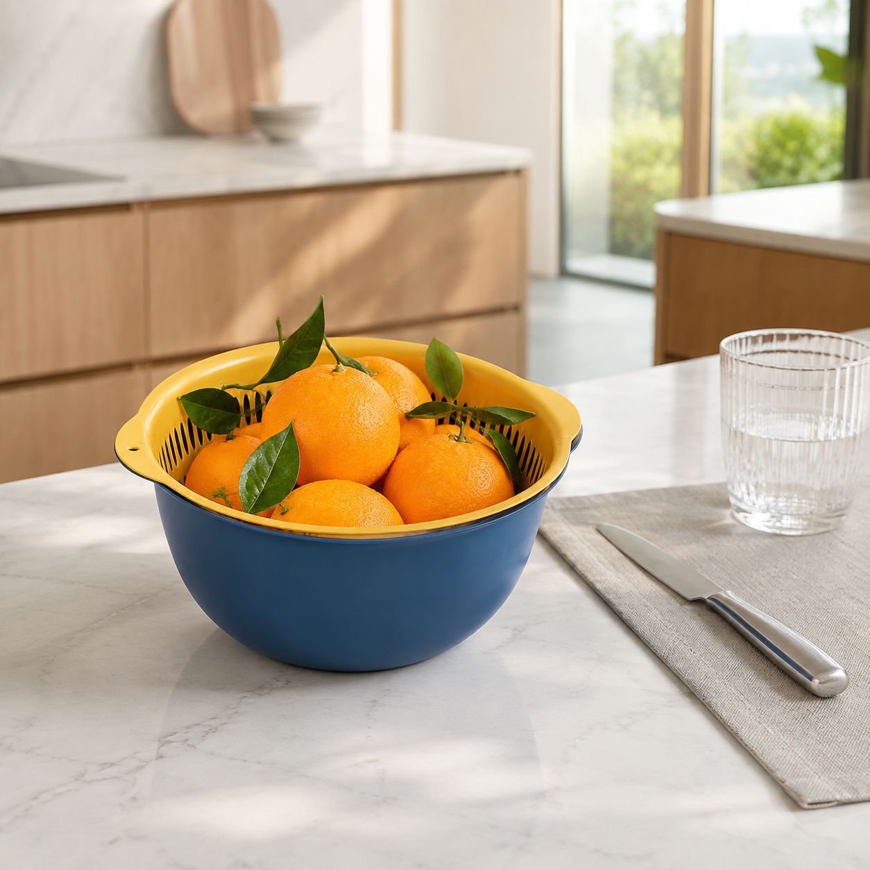 Doppeltes Abtropfkorb-Set, 6-teiliges Küchen-Set für Obst und Gemüse
