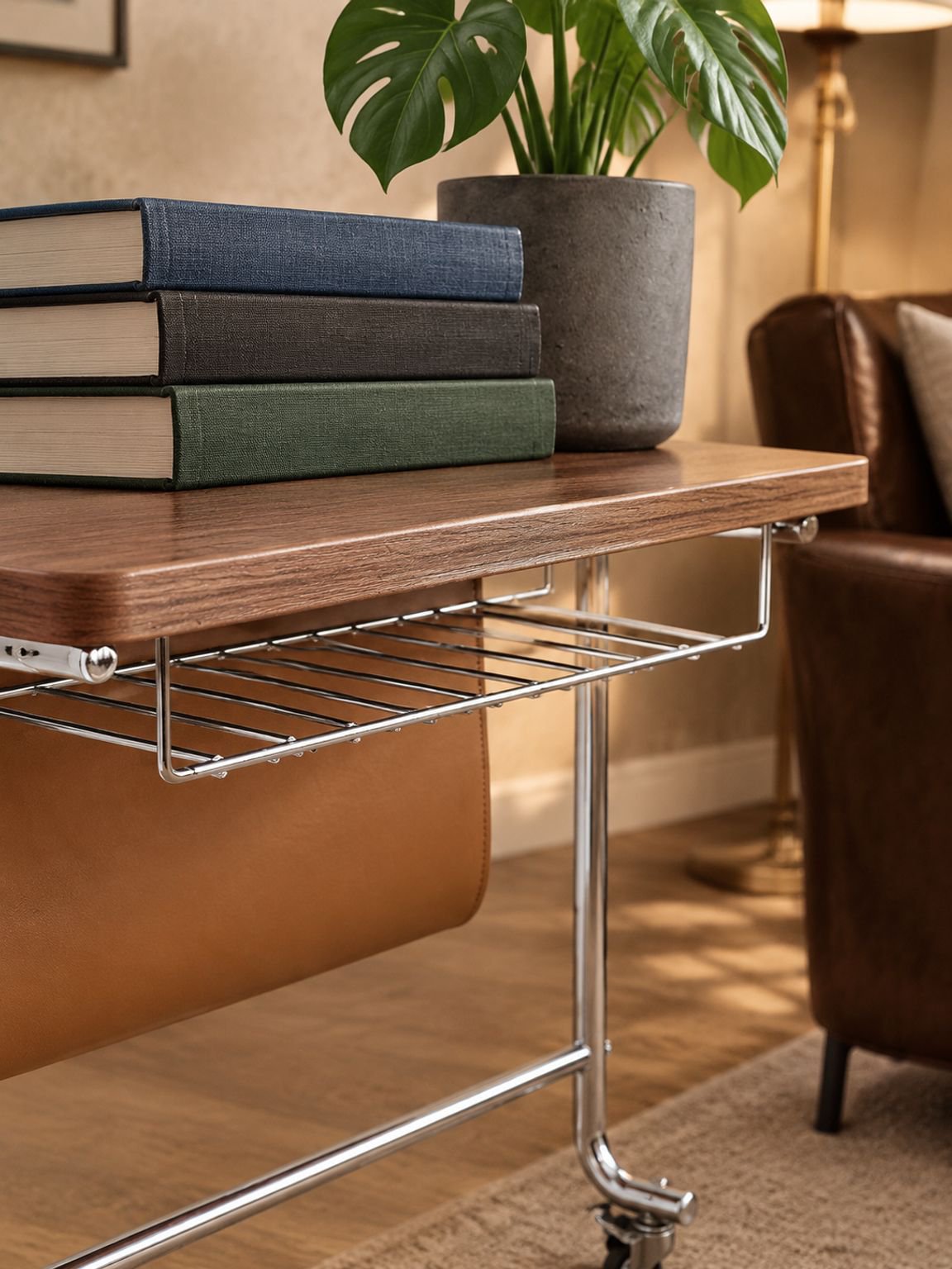 Wohnzimmertisch aus massivem Walnussholz im Retro-Design