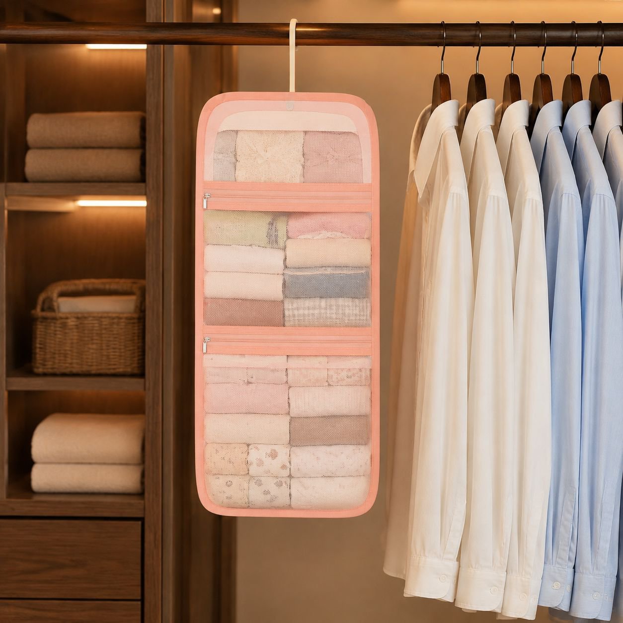 Organizador de ropa interior con tres separadores en cajón