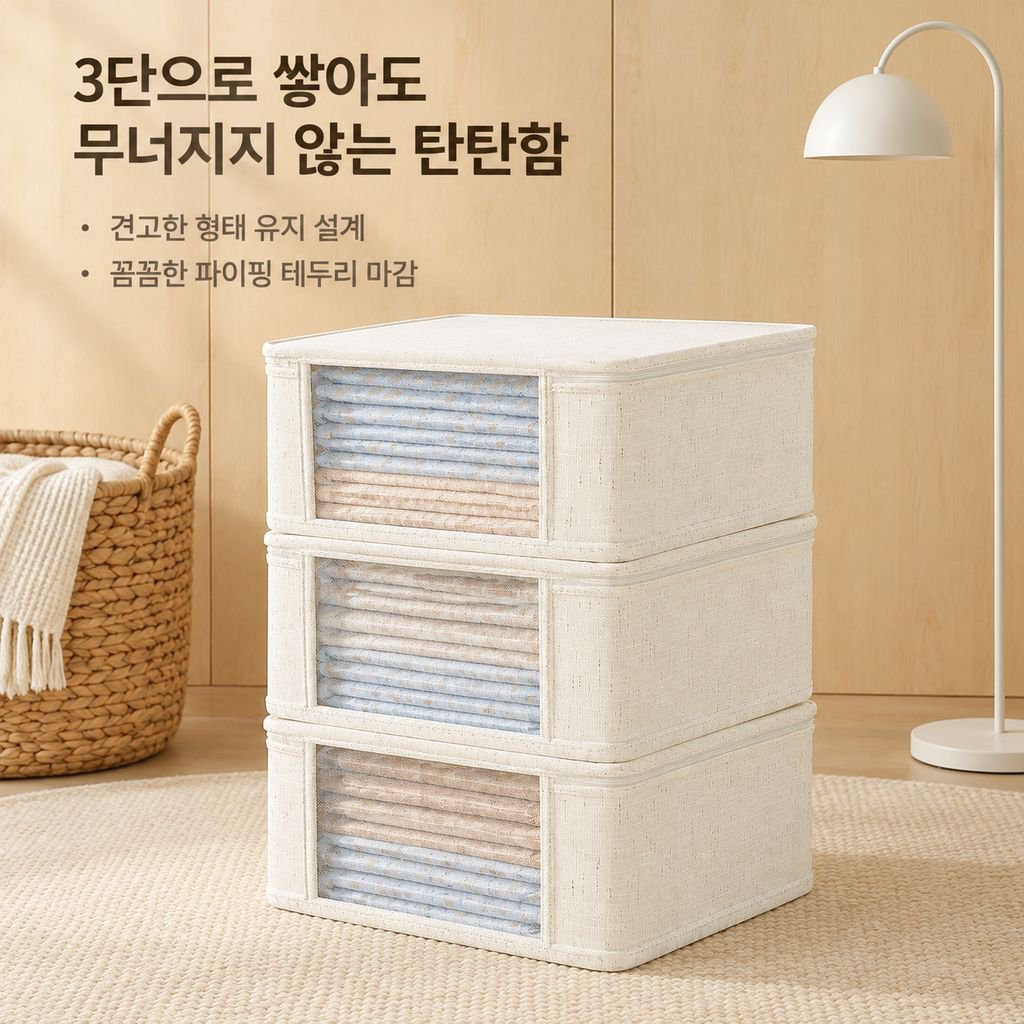 톈산 면마 침구 4종세트 수납백 패브릭 옷 정리함 옷장 이불커버 보관백