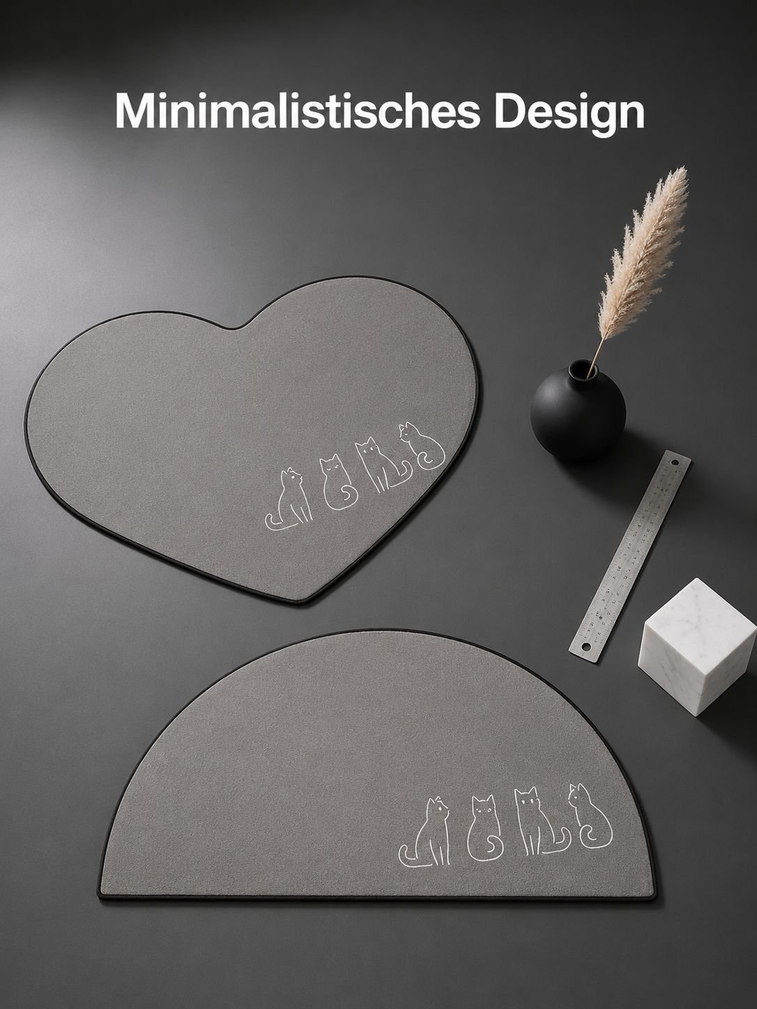 Herzförmige, saugfähige Schnell-Trocken-Matte