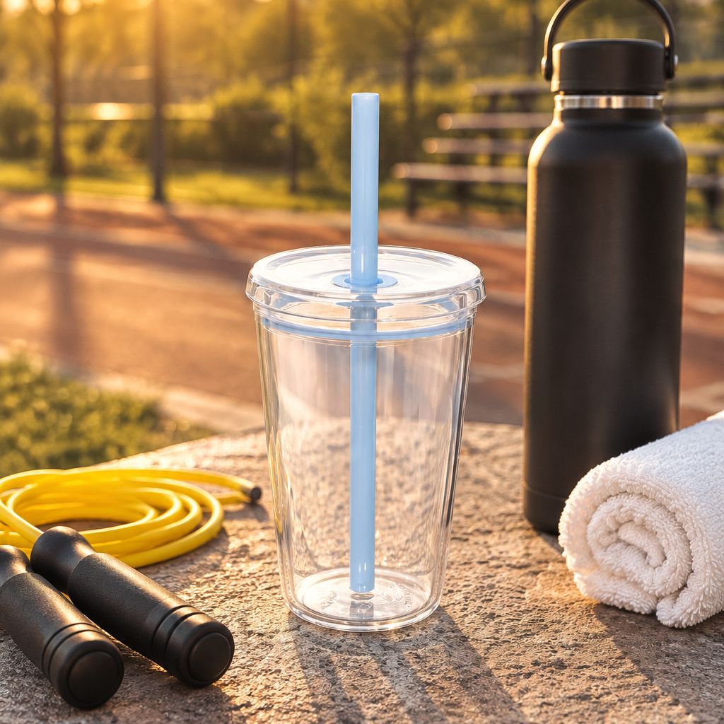 Vaso multifuncional usado como dulcero en cumpleaños