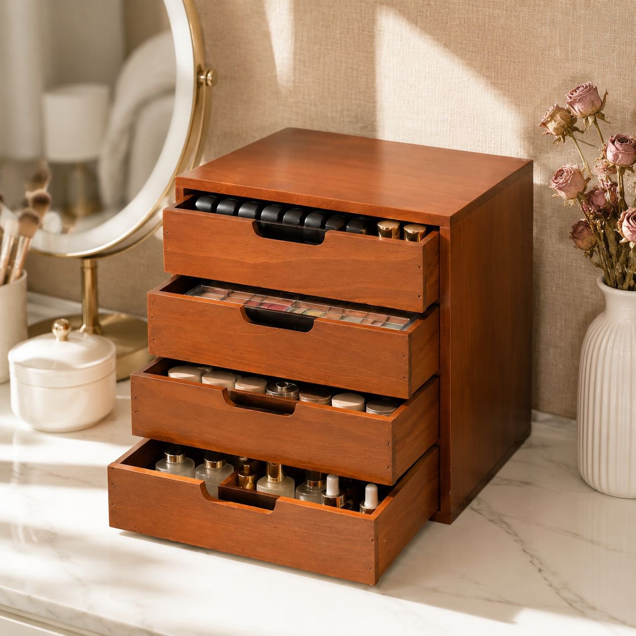 Small Multi-purpose Tall Shelf Organizer Cabinet 