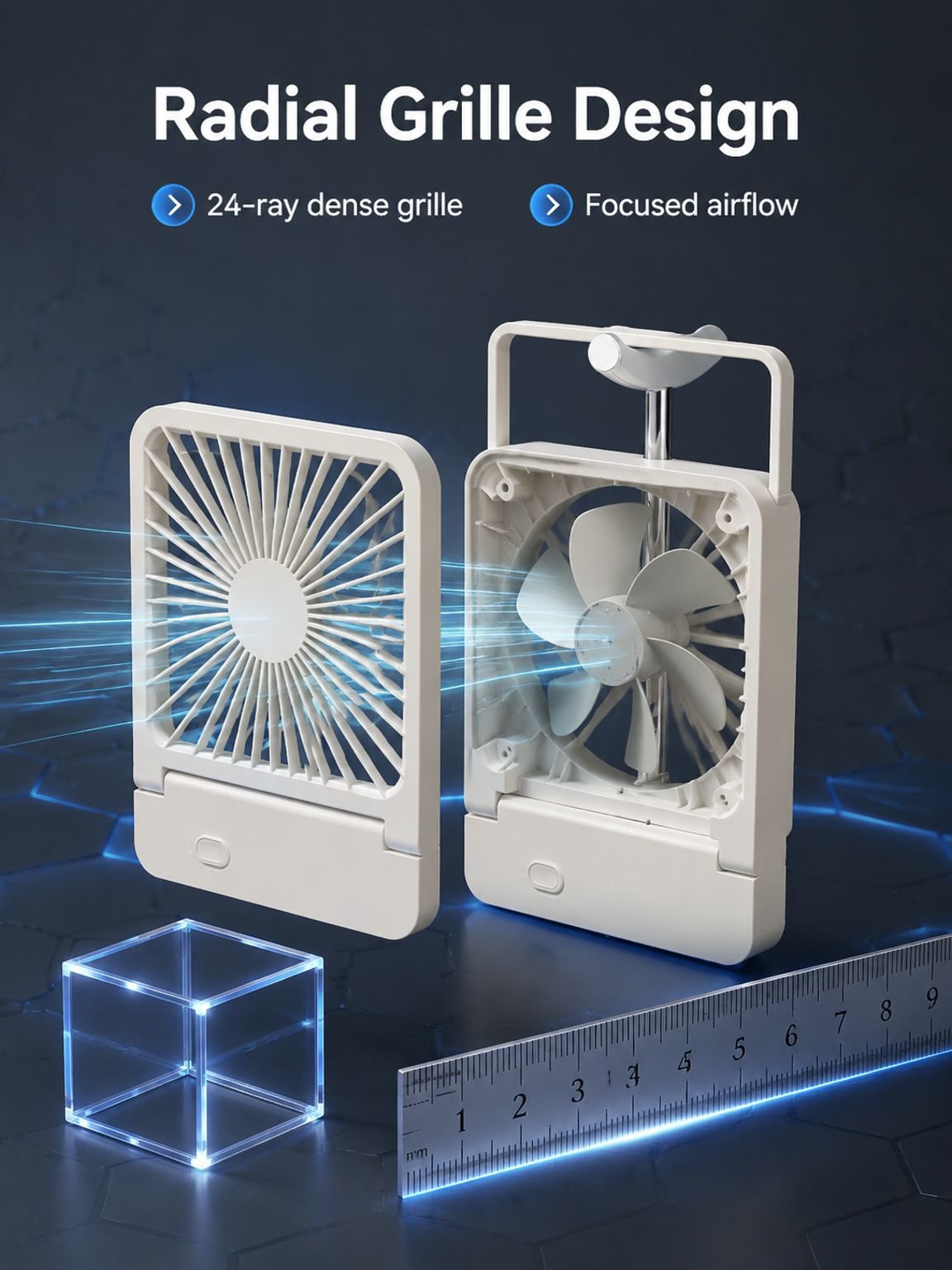 Compact USB-powered fan for personal cooling