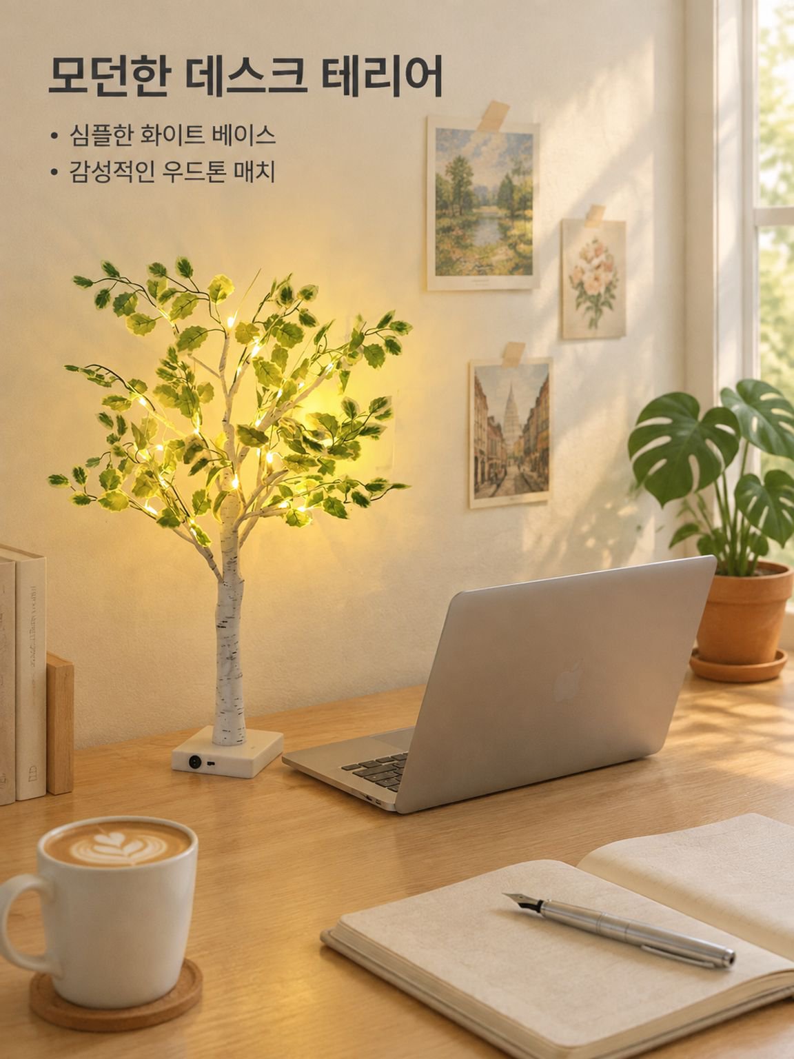 방을 위한 은은한 나무 조명