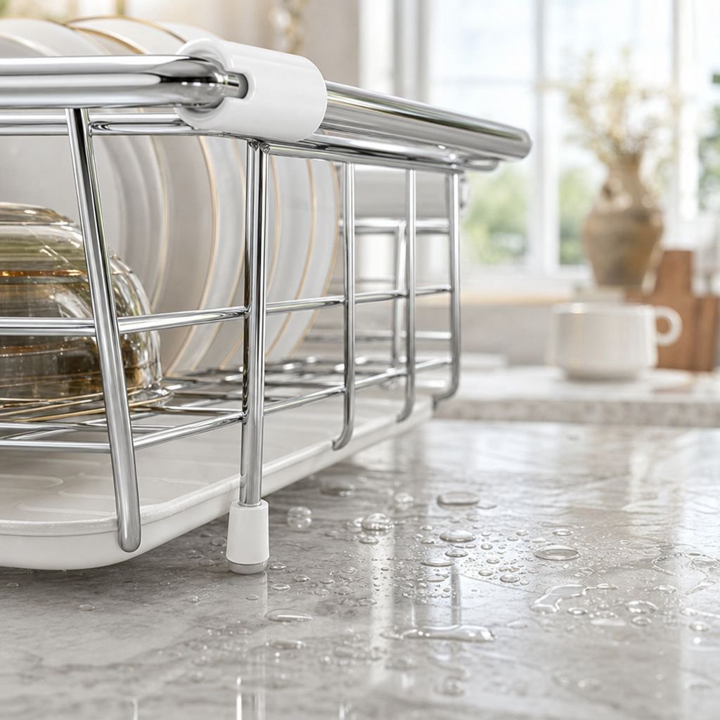 Adjustable dish rack fits most kitchen sinks