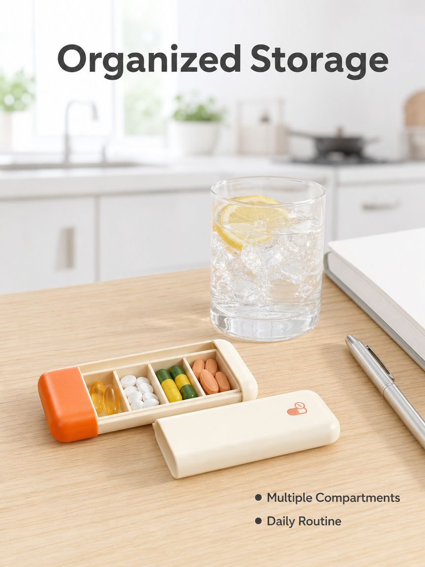 Outdoor Pill Storage Organizer Multifunctional Mini Pill Box