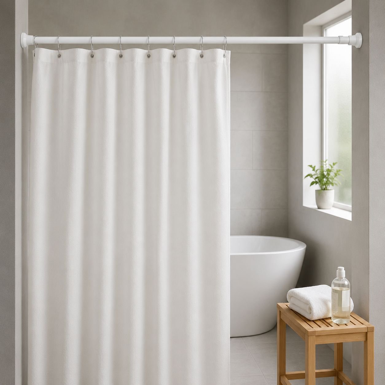 Thickened, drill-free fixed clothes drying rod and wardrobe support rod