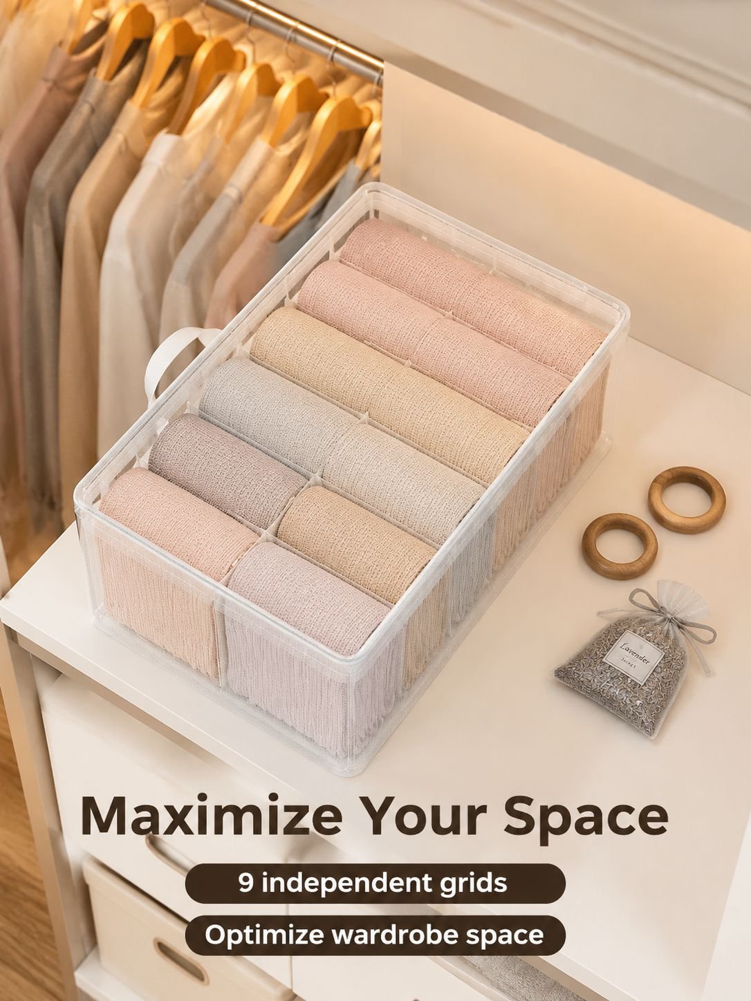 Drawer-Type Transparent Clothing Organizer Wardrobe Storage Box
