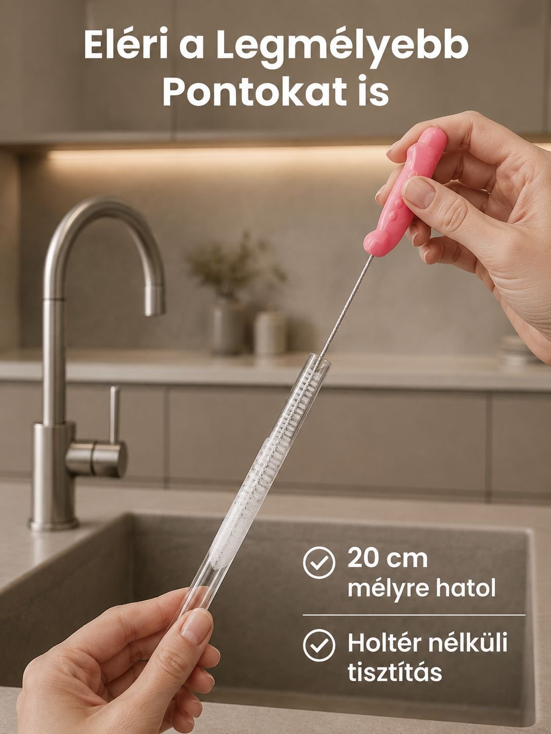 Krokodil szívószál tisztító kefe