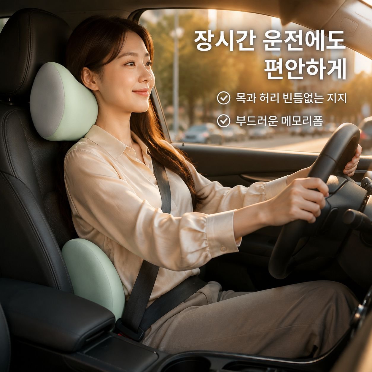 차량용 허리 및 목 지지대 세트