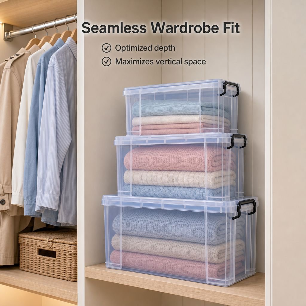 Plastic Transparent Right-Angle Storage Box