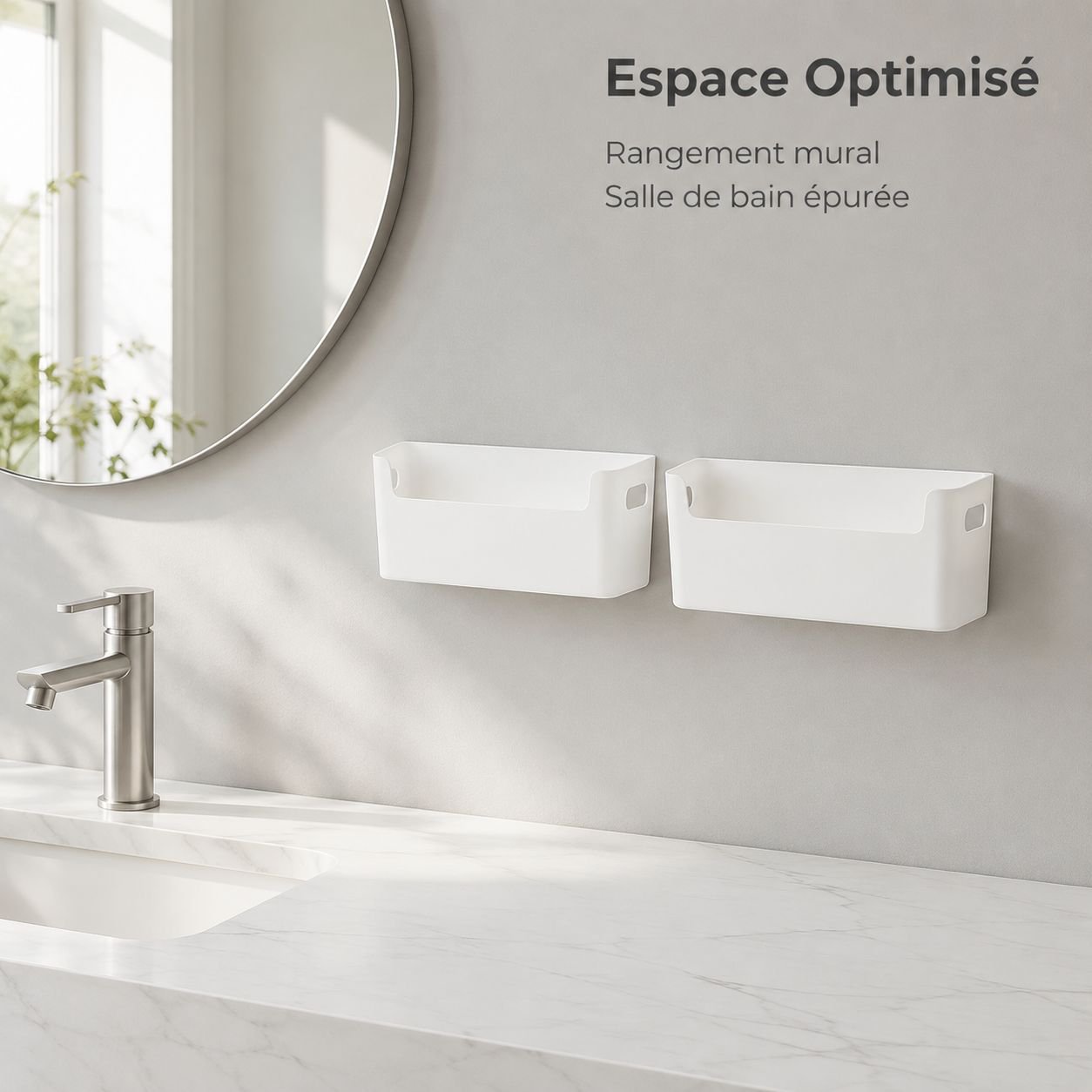 Boîte de rangement murale simple pour salle de bain