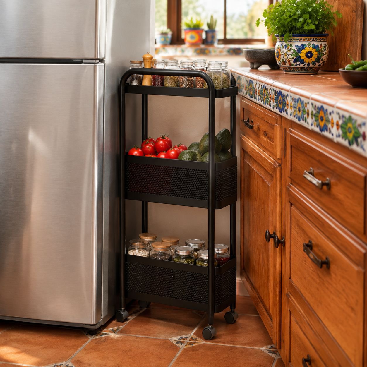 Organizador multifuncional para ranuras de cocina
