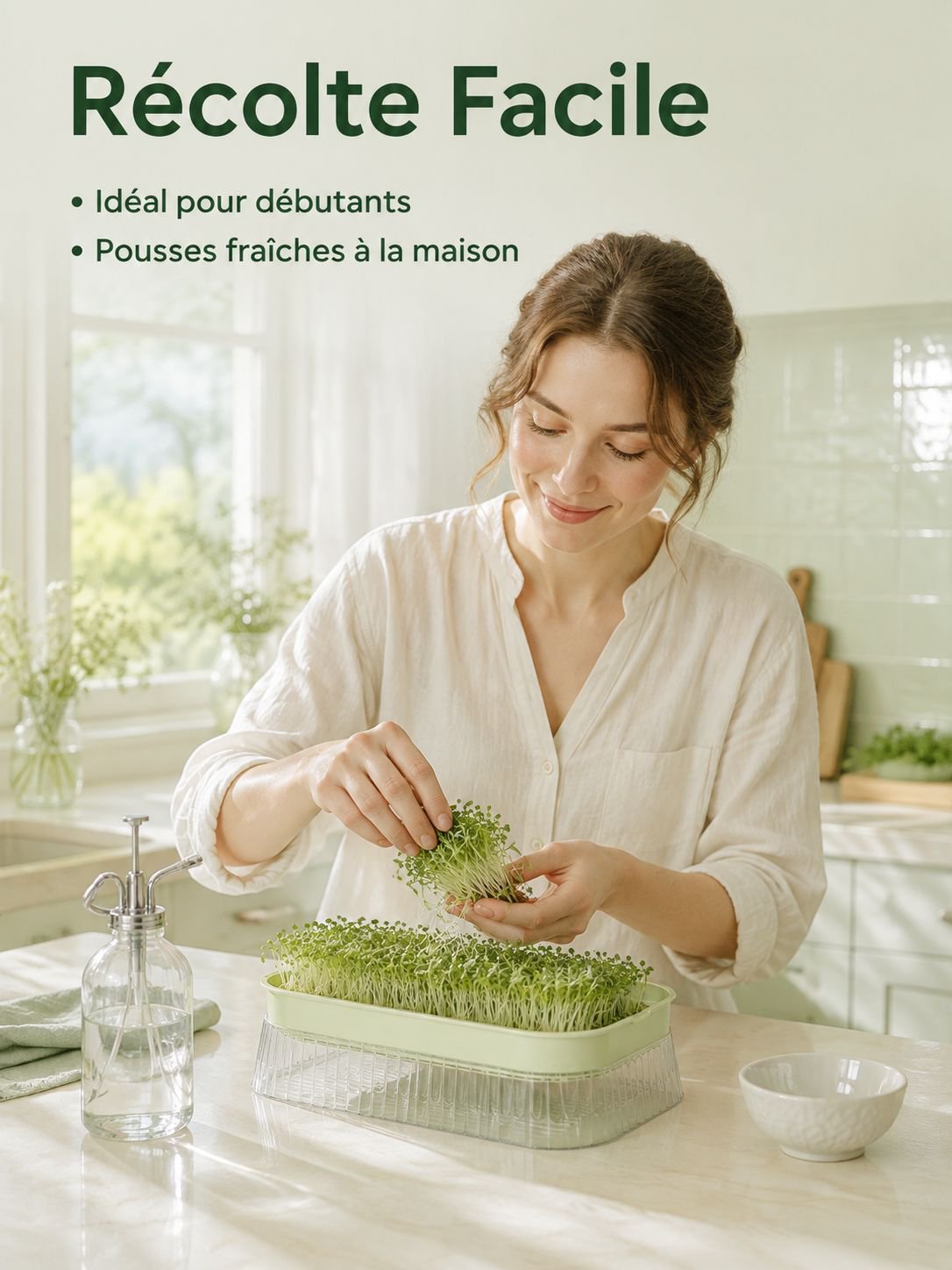 Plateau de germination hydroponique pour pousses de haricots, sans terre