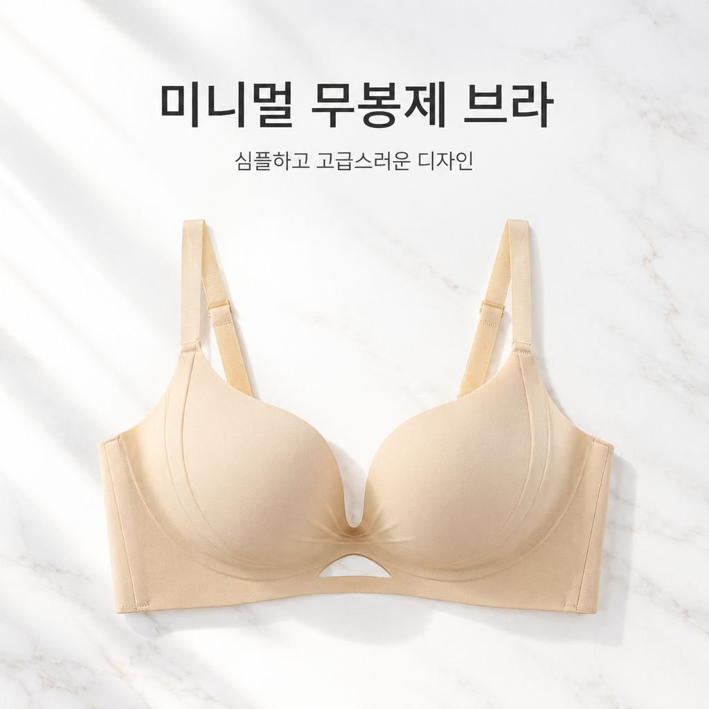 작은 가슴을 모아 커지게 하는 무봉제 무와이어 속옷