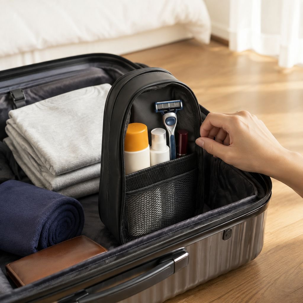 Stylish travel bag for toiletries and cosmetics