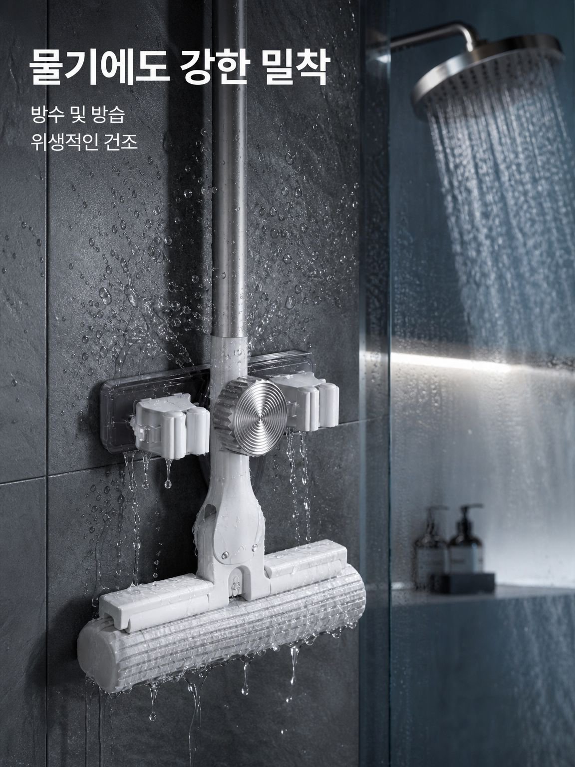 벽면 수납 흡착 걸레걸이
