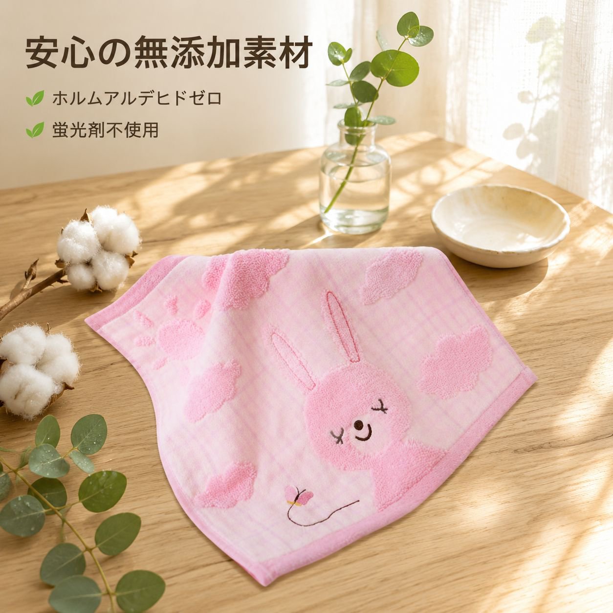 吸水性が高くて柔らかいキャラクターお手拭きタオル