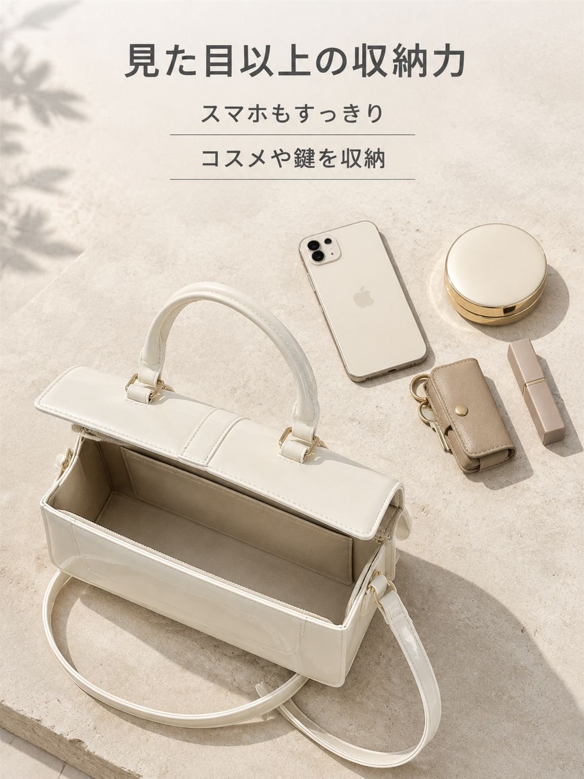 シンプルな無地の多機能レディースバゲットバッグ
