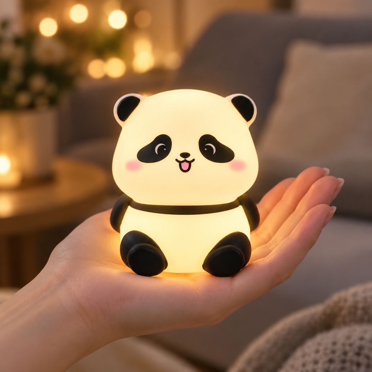Creative Panda Shaped Hanger with Light Practical Decoration
