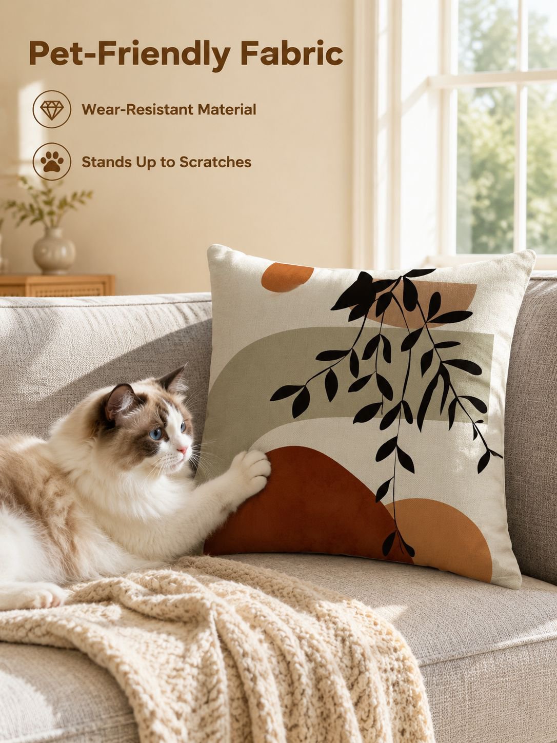 Olive leaf sunset linen pillowcase