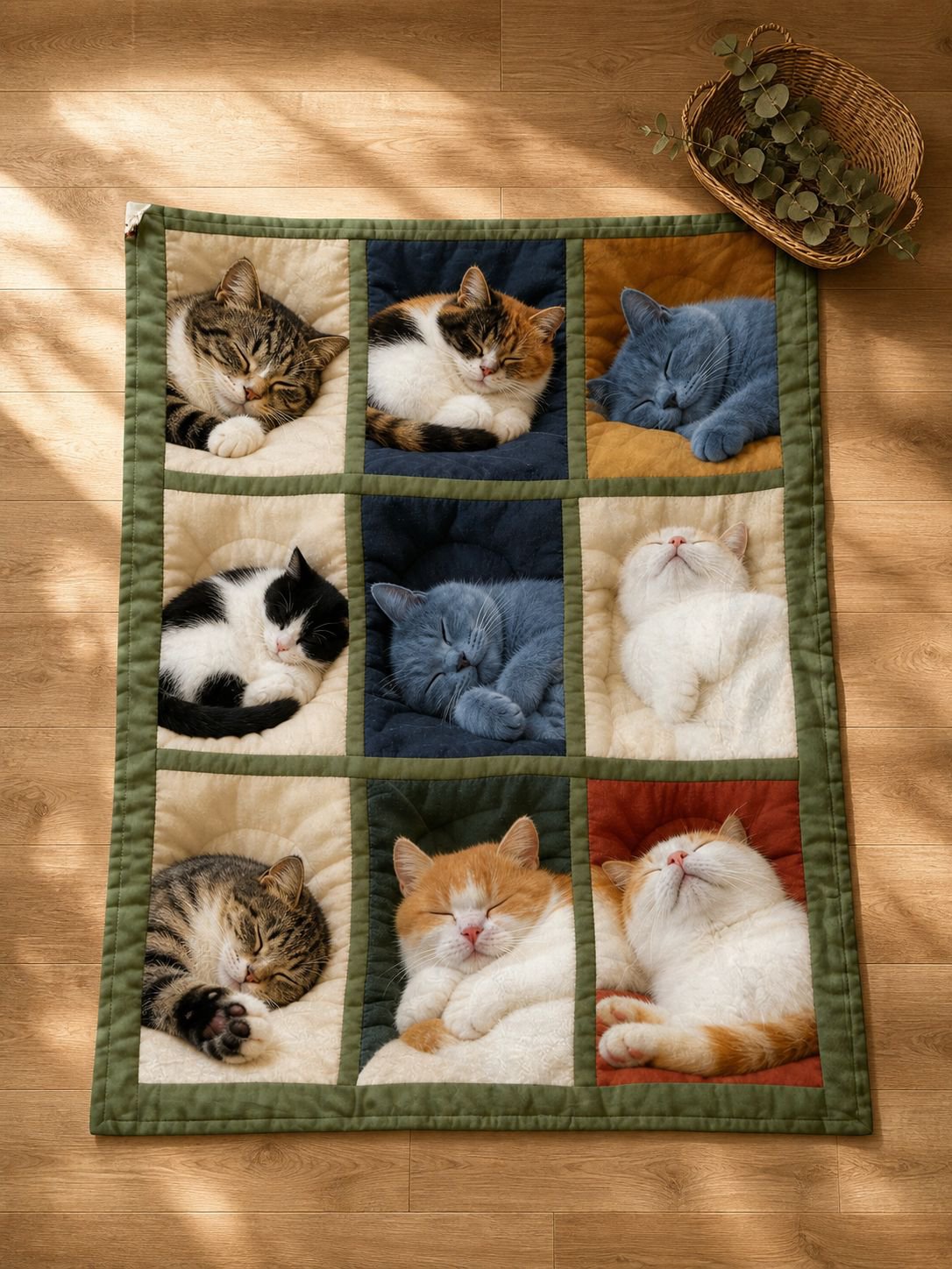 New hot-selling adorable retro cat blanket with digital print pet pictures, plush cover