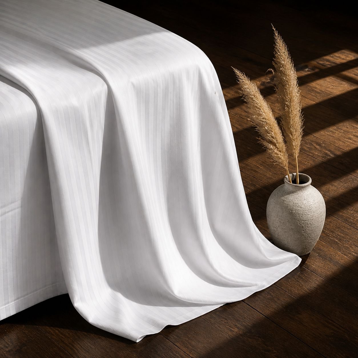 Soft and durable 1800TC white flat bed sheets