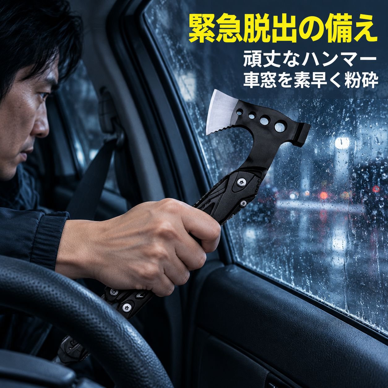 多機能折りたたみ式ステンレス製斧とハンマー携帯工具