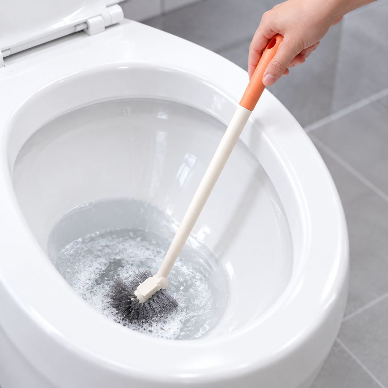 Cepillo de baño de mango extendido con cerdas suaves para una limpieza completa
