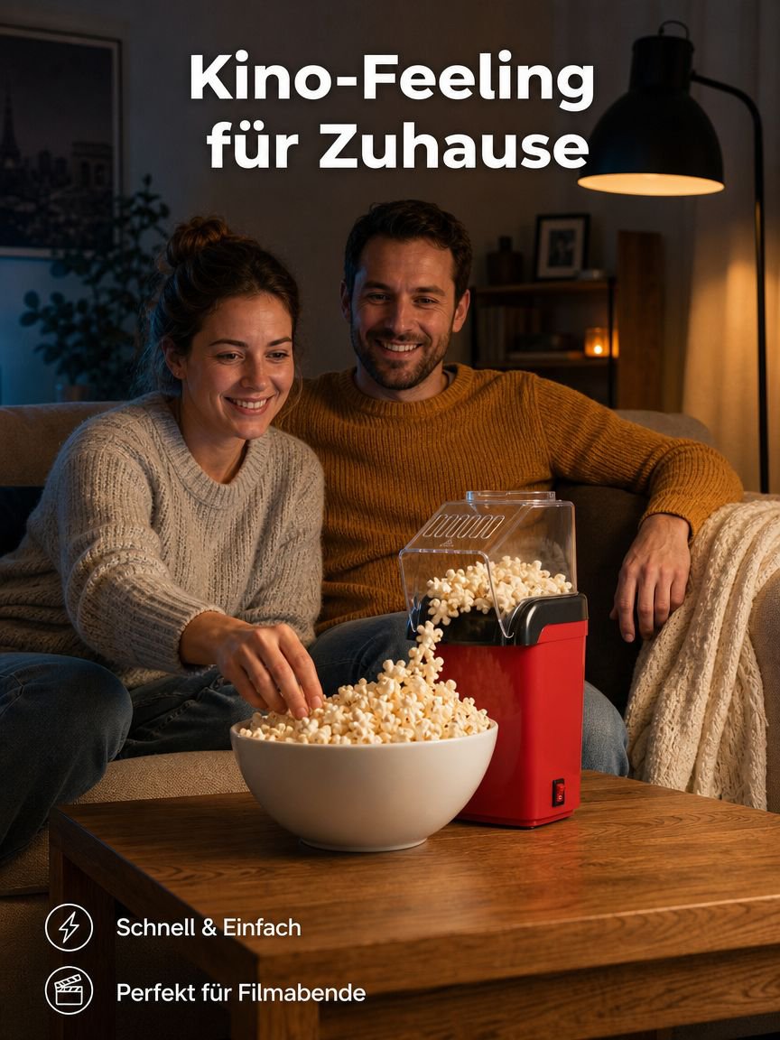 Mini Elektrische Popcornmaschine für Zuhause, mit Gebläse und elektrischer Beheizung